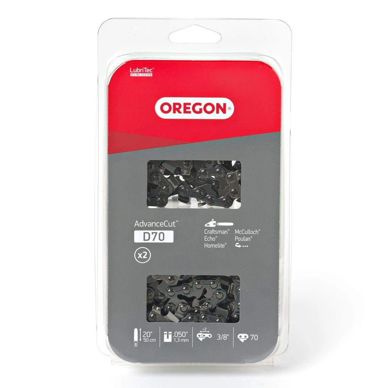 Oregon D70T AdvanceCut Saw Chain, 2 Pack - 3/8" Pitch, .050" Gauge