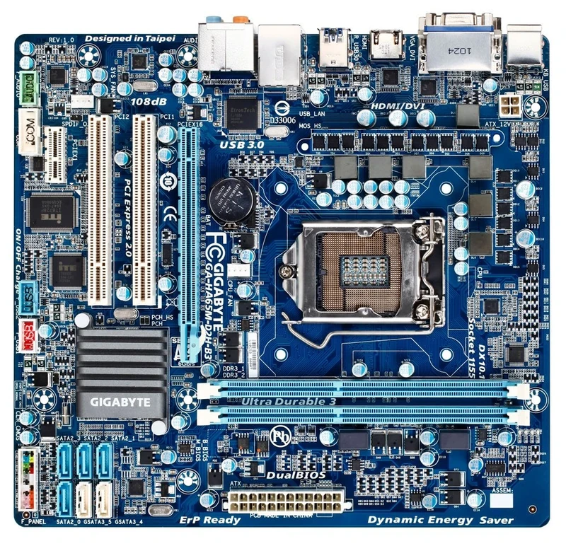 Gigabyte SKT-1155 HA65M-D2H-B3 Motherboard (Rev 1.0)