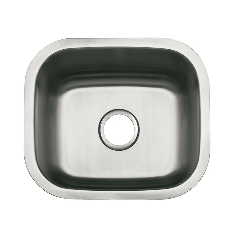 Kingston Brass Gourmetier GKUS16168 Undermount Single Bowl Bar Sink 16-Inch-Length by 16-Inch-Width by 8-Inch-Depth, 18 Gauge, Brushed Stainless Steel