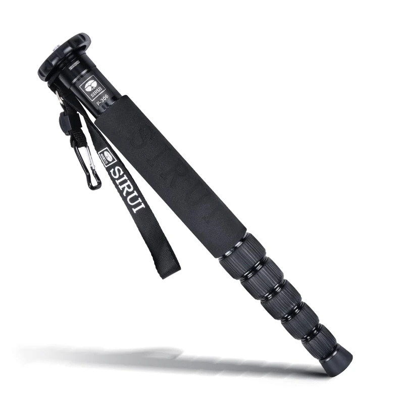 SIRUI Monopod for Camera P-306, Lightweight Portable Monopod with 6-Sections Height, 155cm Compact Travel Stick for DSLR Camera, Aluminum Selfie Stick with Wrist Strap, Max Load 8kg