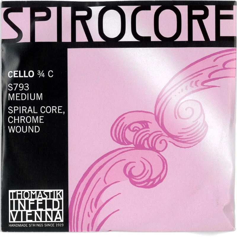 Thomastik single string for cello 3/4 Spirocore - C string spiral rope core, chrome wound, medium