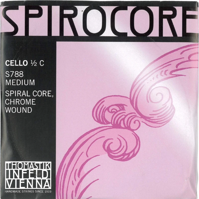 Thomastik single string for cello 1/2 Spirocore - C string spiral rope core, chrome wound, medium
