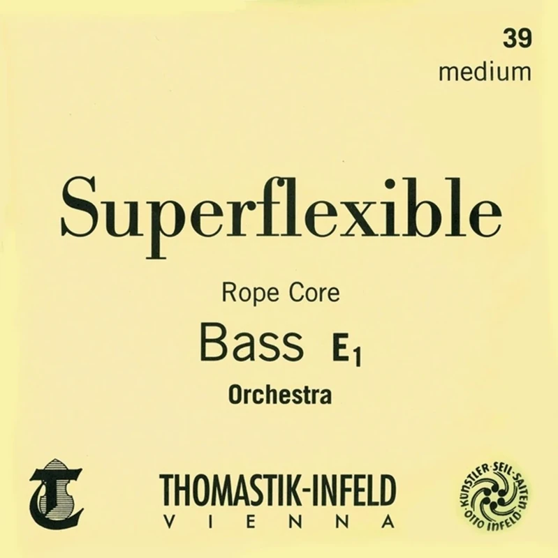 Thomastik single string for double bass 4/4 Superflexible - A-string steel cable core, chrome wound, solo tuning, medium