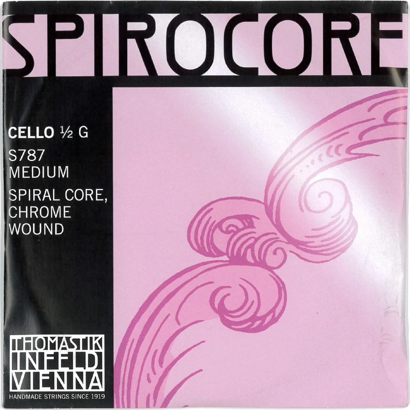 Thomastik single string for cello 1/2 Spirocore - G string spiral rope core, chrome wound, medium