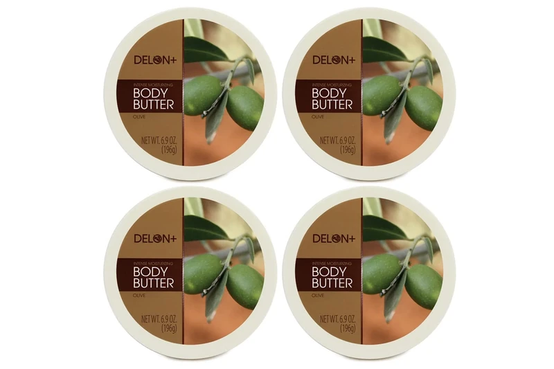 DELON Intense Moisturizing Body Butter, Olive, 4 Count