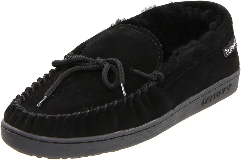 BEARPAW Men's 1295m-001 Moccasin, Black, 9 UK