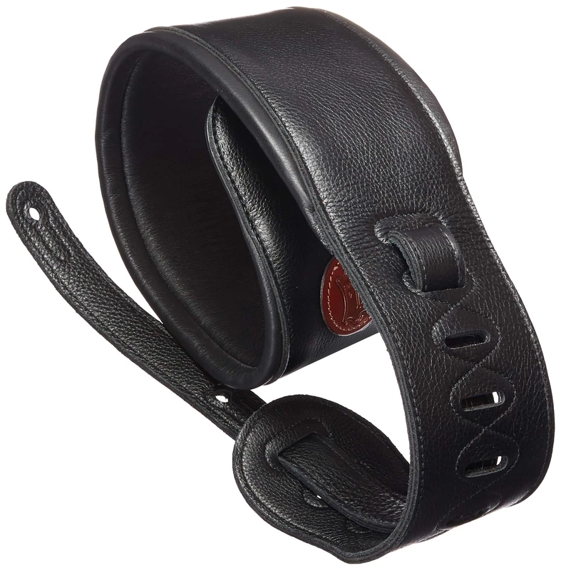 Levy's Leathers Signature Suede Series 3" Suede Leather Guitar Strap; Black (MSS2S-BLK) - Image 1