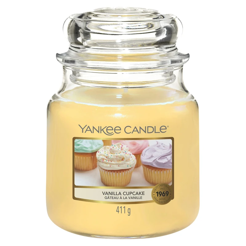Yankee Candle Scented Candle | Vanilla Cupcake Medium Jar Candle| Long Burning Candles: up to 75 Hours | Gifts for Women