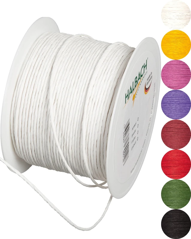 Halbach Seidenbänder Paper Wire Made of Recycled Paper with Wire, Width 2 mm, Length 100 m, Paper Cord for Crafts and Floristry, Craft Wire for Creative Ideas, Colour: White - Image 1