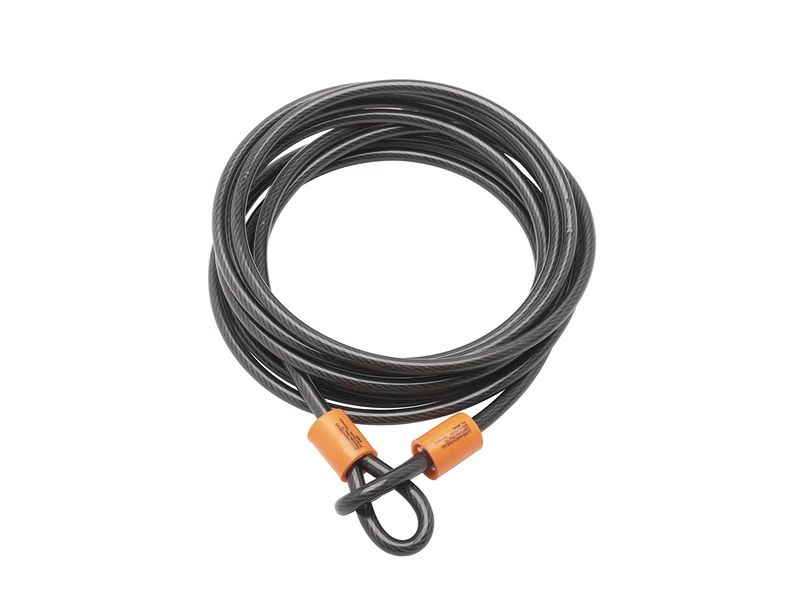 Burg-Wachter Sterling 129C 12mm x 9m Double Loop Vinyl Coated Multi-Stranded Braided Steel Cable with Self Coiling-Black - Image 1