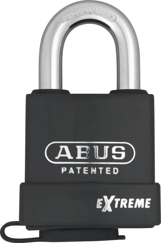 ABUS Padlock Extreme 83WP/63 - Weatherproof - Extreme Corrosion Protection and Sheathing - Hardened Special Steel - ABUS Security Level 9 - Black