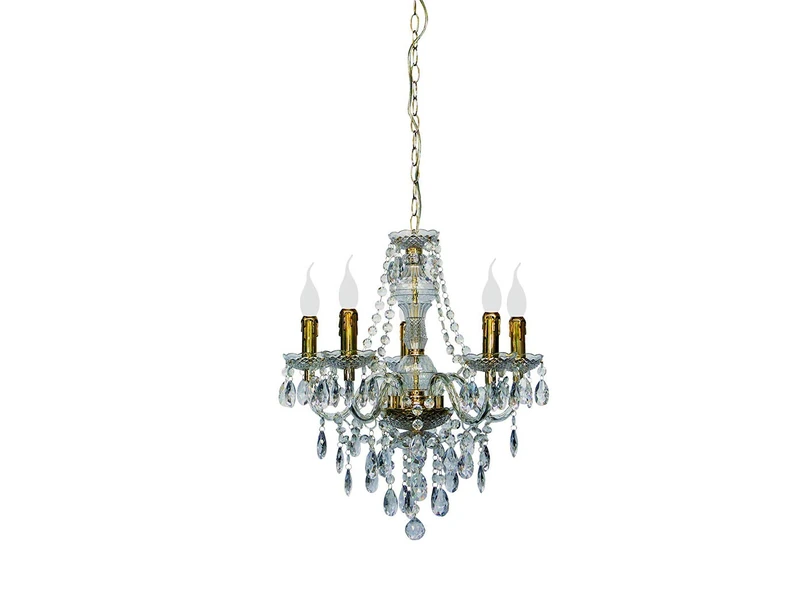 Trio Lighting R1107-03 Luster 5-Light Chandelier, Glass, Gold, E14, 40 W