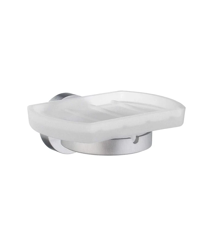 Smedbo Soap Dish, Solid Brass Core/Copper, Silver/White, 5.2 x 10 x 17 cm