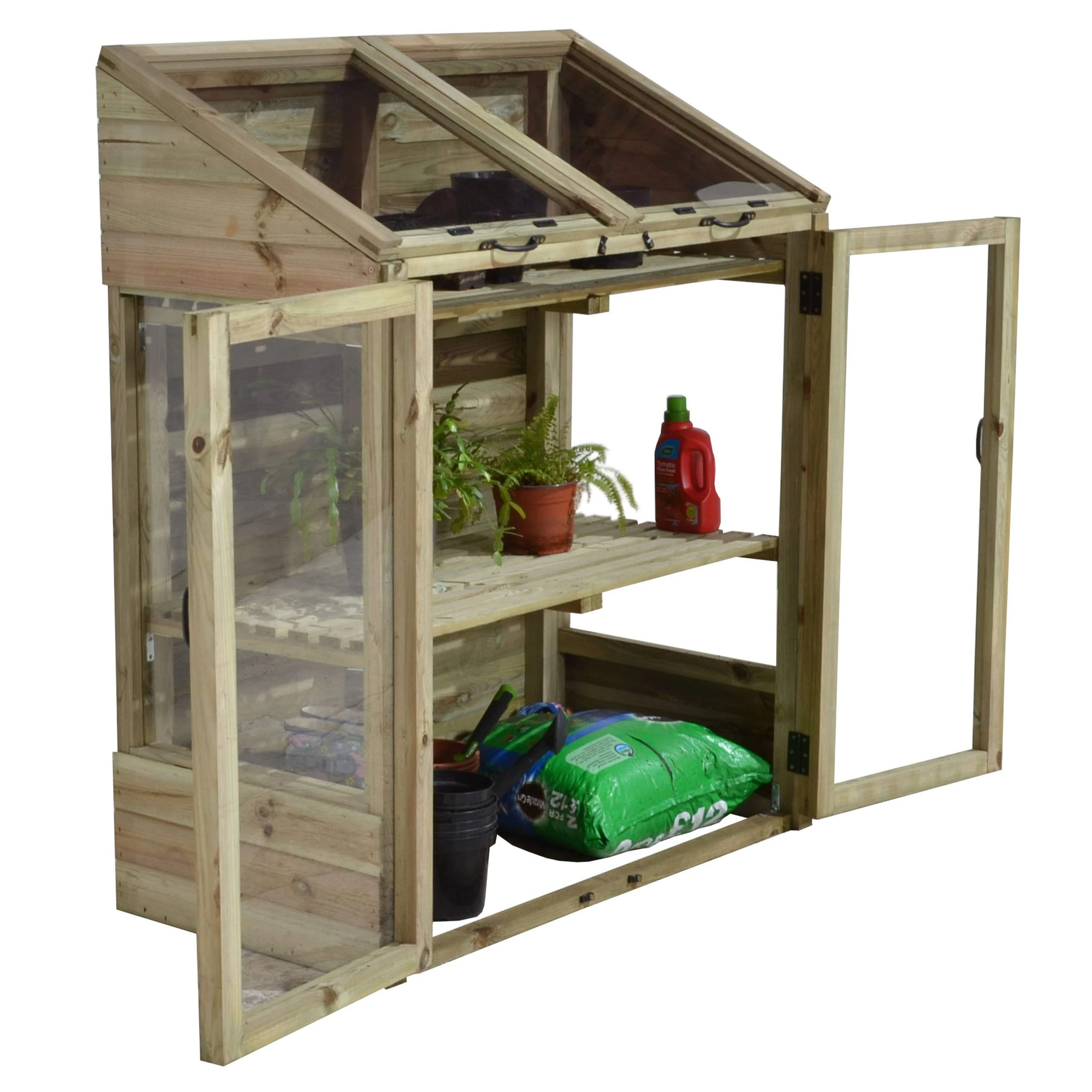 Forest Garden 4'7 x 3'9 Pressure Treated Wooden Mini Greenhouse