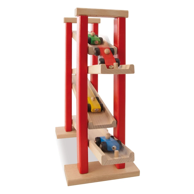 Eichhorn 100027332 Wooden Race Track with 4 Cars