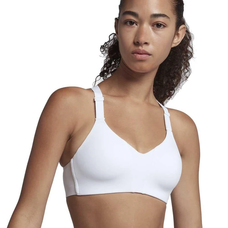 Nike Women's Rival Sport Bra, White/Pure Platinum, 32C