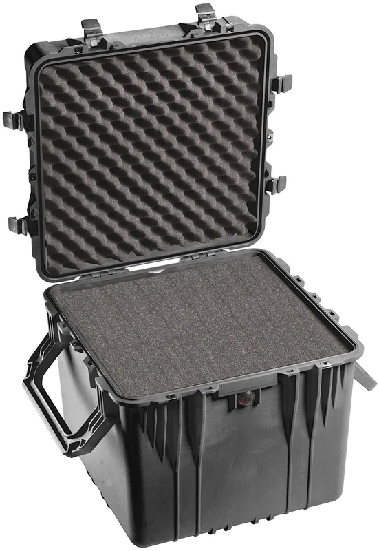 PELI 0350 Cube Shaped Carrying Case for Drones, IP67 Watertight, 191L Capacity, Made in US, With Customisable Foam Insert, Black