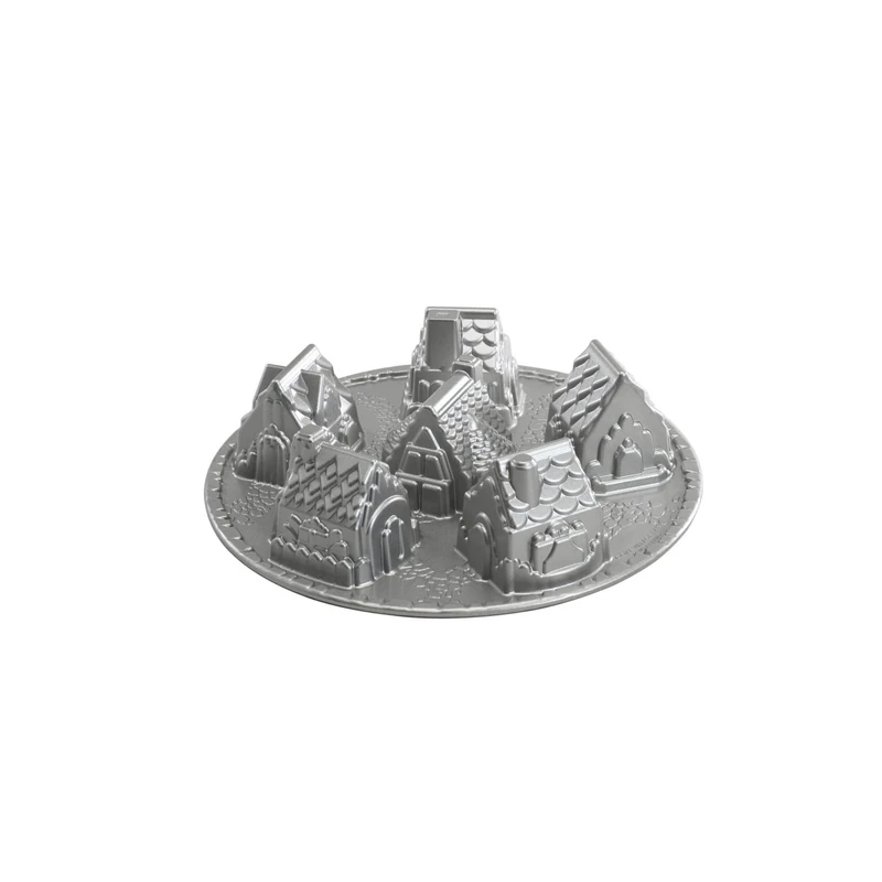 Nordic Ware 81948 Cosy Village 6-Cup Cake Pan Silver