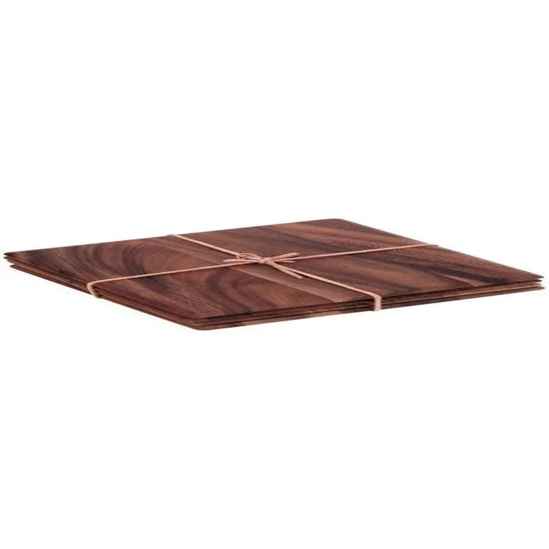 T&G Woodware DL134 Square Table Mat, Acacia Wood (Pack of 4)