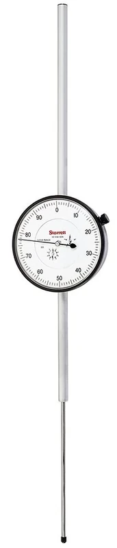 Starrett 656-5041J Dial Indicator, 5.000-Inch Measuring Range, .001-Inch Graduation, 0-100 Dial Reading, AGD Group 4, Jewelled Bearings, Lug-On-Center Back