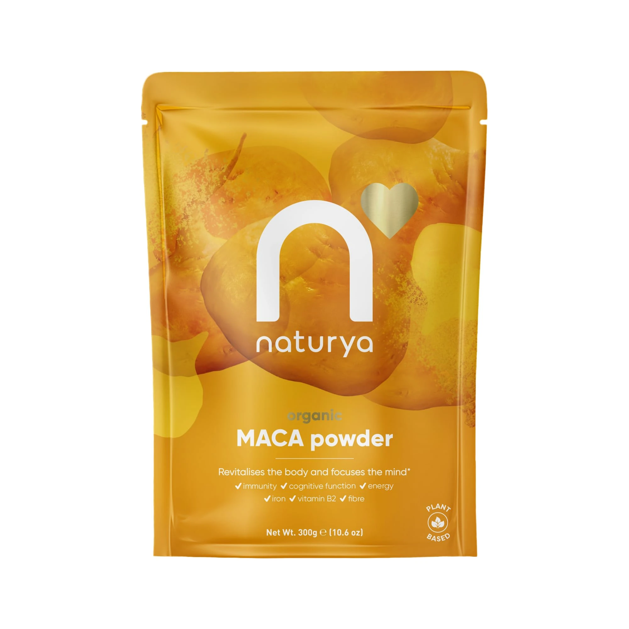 Naturya | Peruvian Organic Raw Maca Powder 300g | Certified Organic, Vegan & Kosher Superfoods | Packed with Vit B2, Iron & Fibre