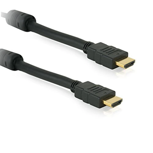 HDSupply HC011-25 Standard Speed HDMI Cable with Ferrite HDMI-A Male (19-pin) to HDMI-A Male (19-pin) Double Shielded Gold-Plated Contacts 25.0 m Black