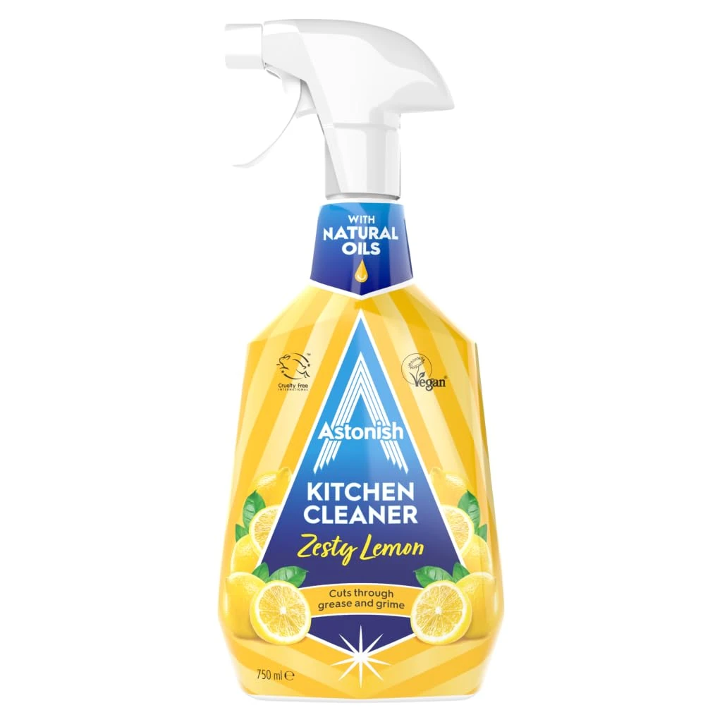 Astonish Kitchen Cleaner, Vegan And Cruelty Free And Blended With Natural Oils, 750ml, Zesty Lemon