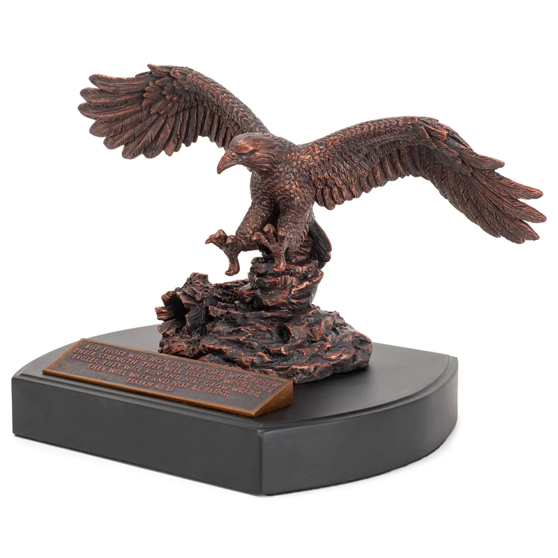 Lighthouse Christian Products Soar Like An Eagle Bronzelike Finish 7 x 5.75 Hand-Cast Resin Mounted Sculpture
