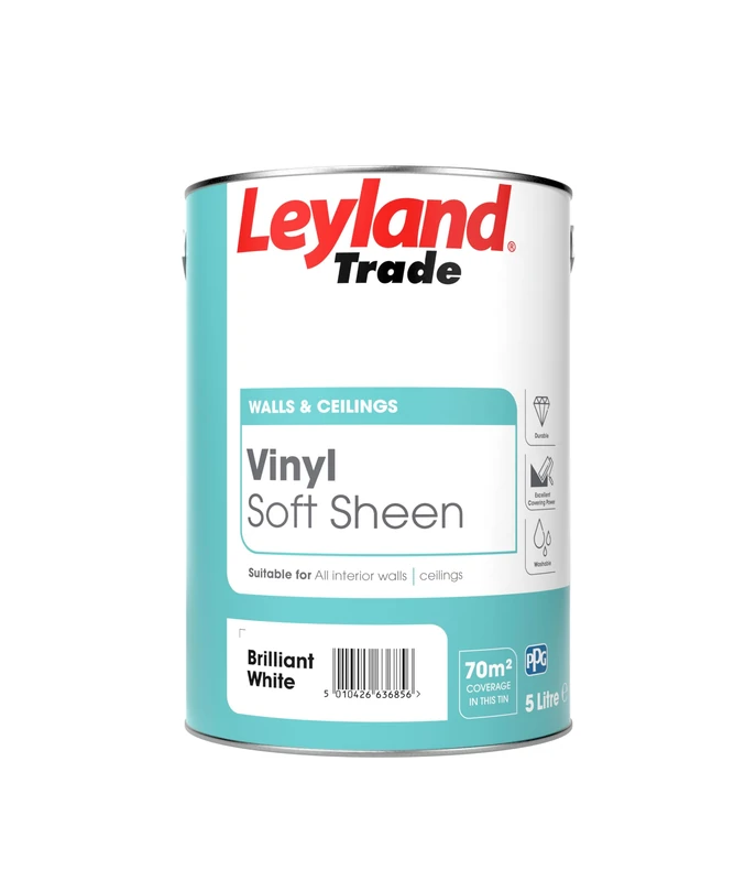Leyland Trade Soft Sheen Emulsion Paint - Brilliant White 5L