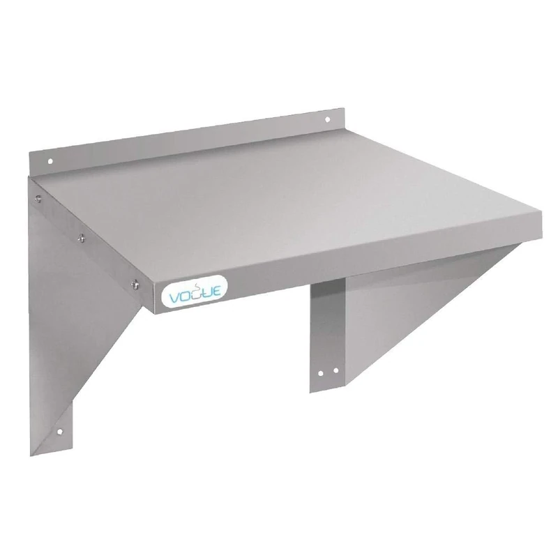 Vogue Stainless Steel Large Wall Microwave Shelf - Easy Self-Assembly, Holds Loads of up to 35kg CB912