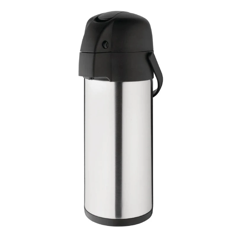 Olympia Lever Action Airpot 438X150mm 4 L Stainless Steel Teapot Infuser