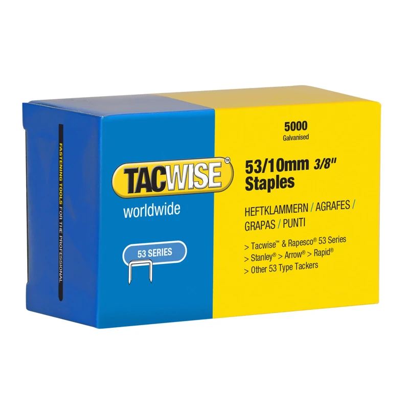 Tacwise 0431 Type 53 / 10 mm Galvanised Staples, Pack of 5000