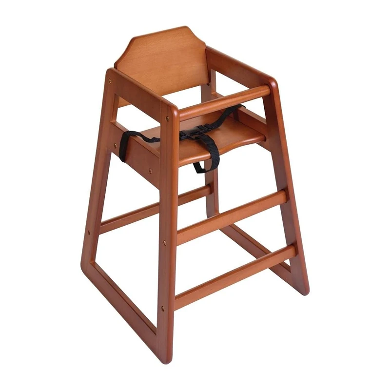 Bolero Wooden Highchair - For Children Up to 36 Months or 15kg, Adjustable Harness, Stackable, Self Assembly