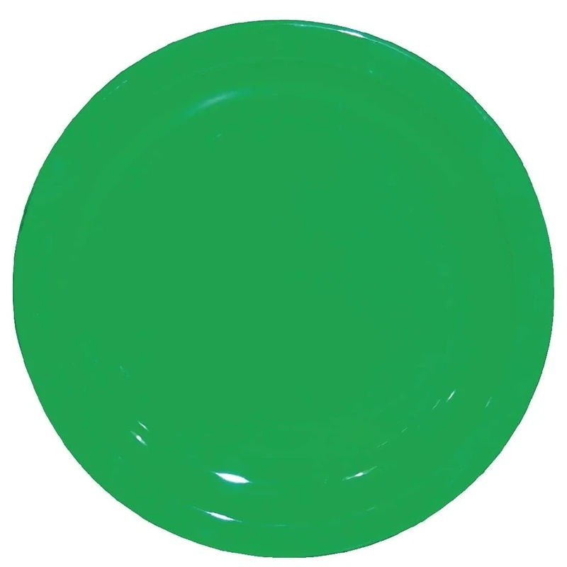 Olympia Kristallon Reusable Plastic Plates Set - 172 mm (Pack of 12), Green, Shatterproof Polycarbonate Plastic Plates, Smaller Portion Plate, Children's Plates, CB764