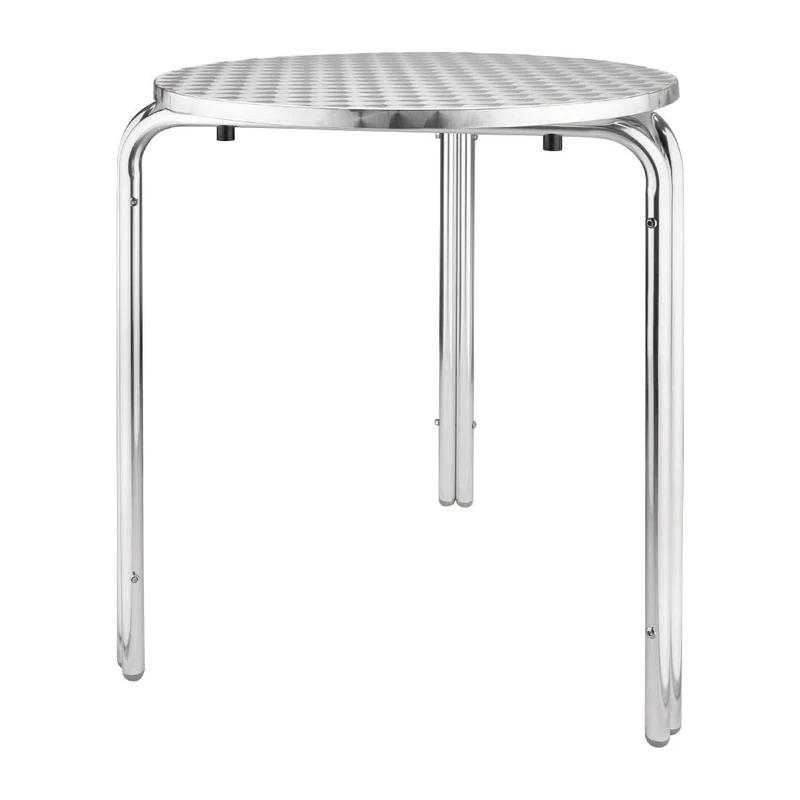 Bolero Round Stackable Bistro Table - Indoor and Outdoor Use, Non-Marking Foot Plugs 600mm U431