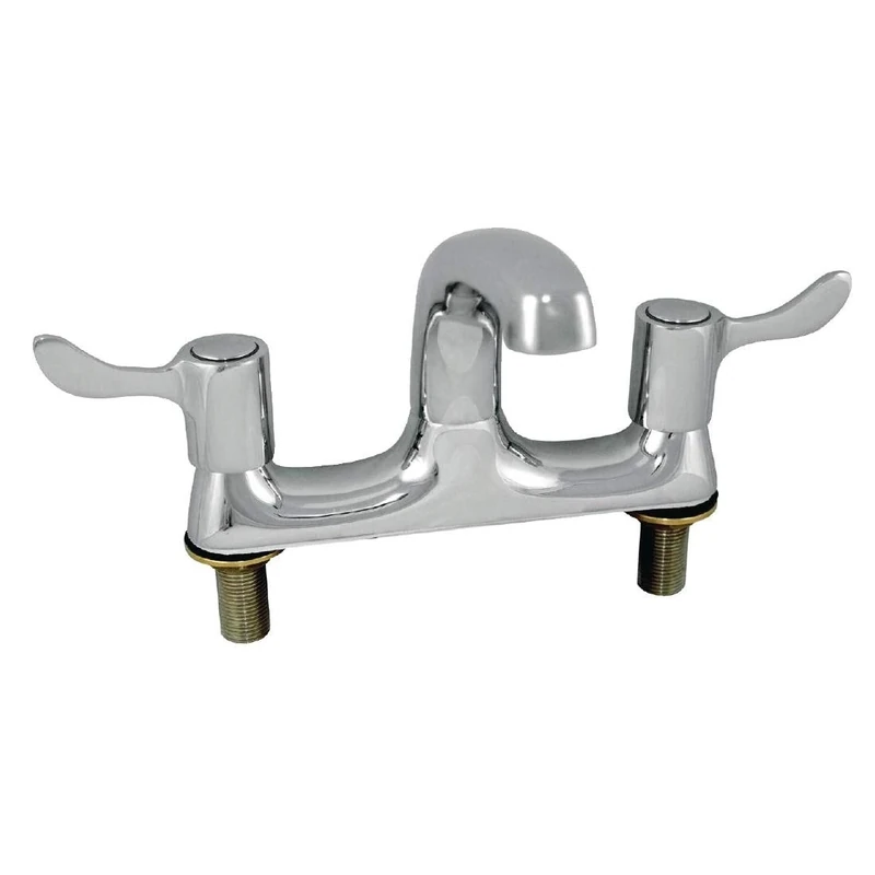 Vogue 13322 Twin Mixer Lever Deck Tap Swivel Spout Sink Faucet With Hot Cold Levers, 223(H) x 212(W) x 195(D)mm