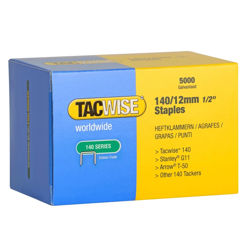 Tacwise 0343 Type 140/12mm Heavy Duty Galvanised Staples, Pack of 5000