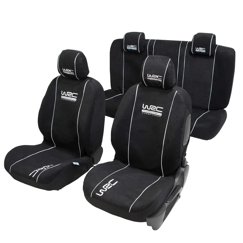 WRC 007338 Set of 4 Universal Fit Seat Cover Airbag Compatible – Black