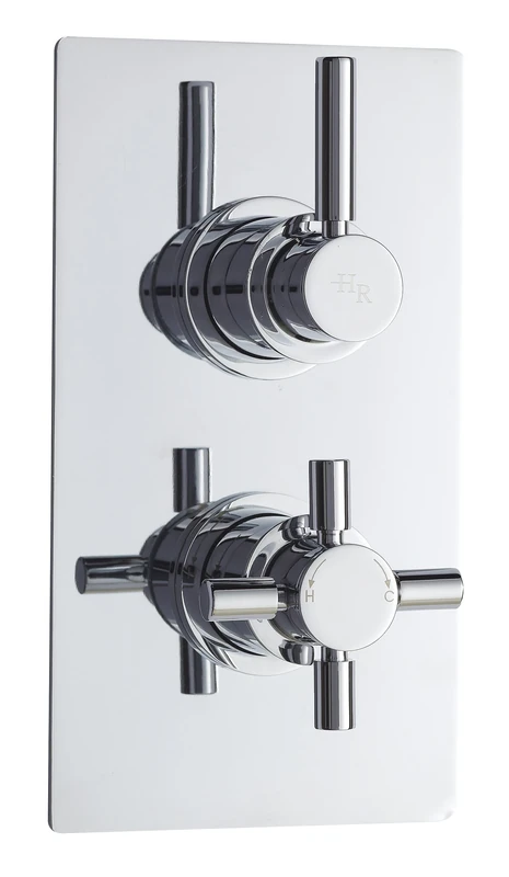 Hudson Reed A3007 "Tec Pura" Thermostatic Twin Valve with Diverter - Chrome