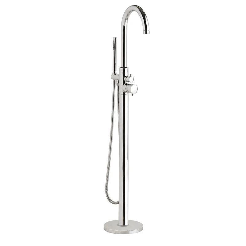 Hudson Reed PN322 Tec Cross ǀ Modern Bathroom Minimalist Thermostatic Single Lever Handle Floor Standing Bath Shower Mixer, 1248mm x 200mm, Chrome