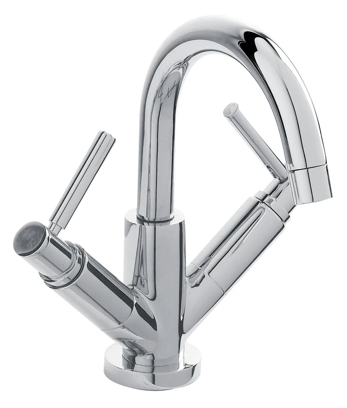 Hudson Reed TEL315 Tec Lever ǀ Modern Bathroom Minimalist Lever Handle Mono Basin Mixer Tap with Swivel Spout and Waste, 217mm x 260mm, Chrome