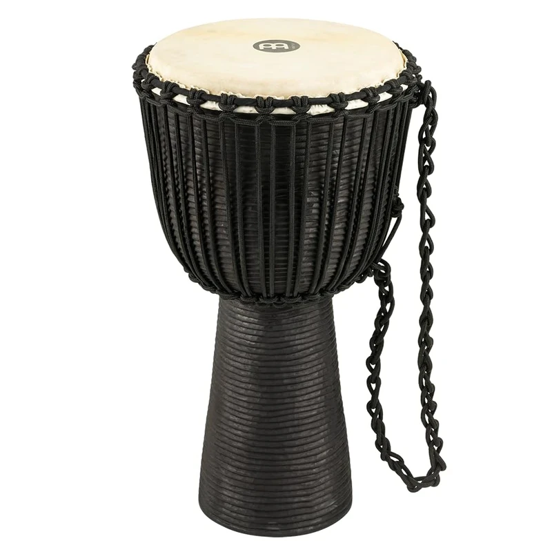 Meinl Percussion Rope River Djembe - Very Large Handdrum - With Goat Head - Diameter 13 Inches - Mahogany, Black (HDJ3-XL)