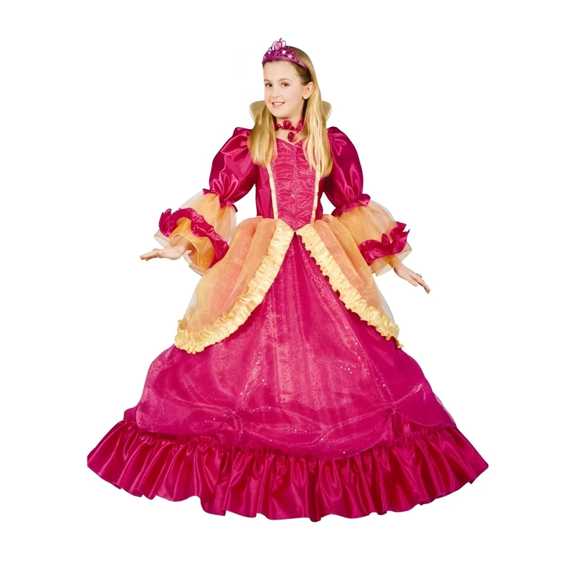 Dress Up America Little Princess of the Castle Costume – Girls Princess Dress with Tulle Cape and Tiara – Elegant Dress-Up Outfit for Role Play, Parties, and Special Occasions