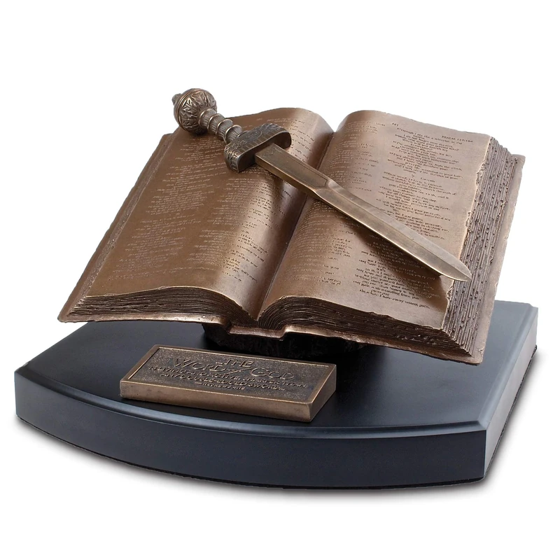 Lighthouse Christian Products Word Of God Sword Bronzelike Finish 8.25 x 4 Hand-Cast Resin Mounted Sculpture - Image 1