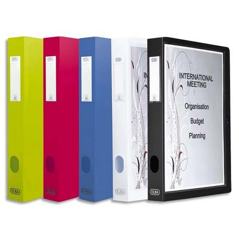 Elba Polyvision Customisable Storage Box 24 x 32 4 cm Spine Assorted Opaque Pack of 8