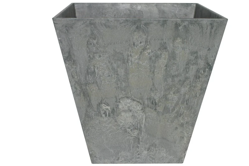 Ivyline Stoneware Ella Pot in Grey with Built in Drainage - Frost Resistant & UV Stable Decorative Lightweight Outdoor Flower Planter - H40cm x D40cm