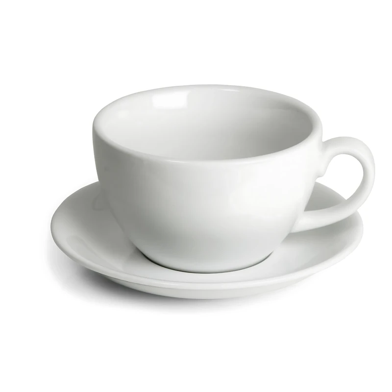Genware Bowl Cups & Saucers 12oz/340ml, Pack of 6