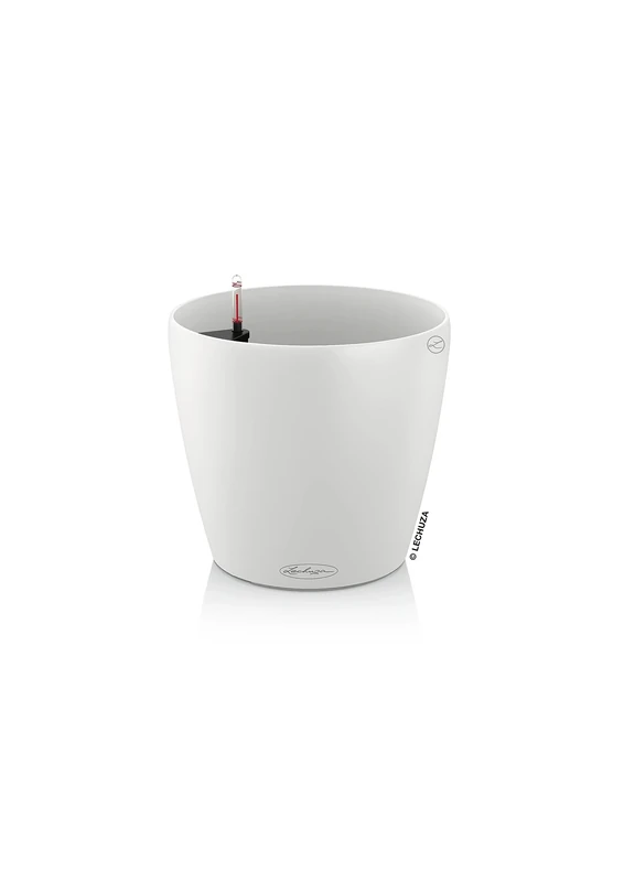 LECHUZA Self Watering Plant Pot CLASSICO Color 35 Garden Flower Indoor and Outdoor Plastic Planter with Drainage Hole D35 H30 cm White