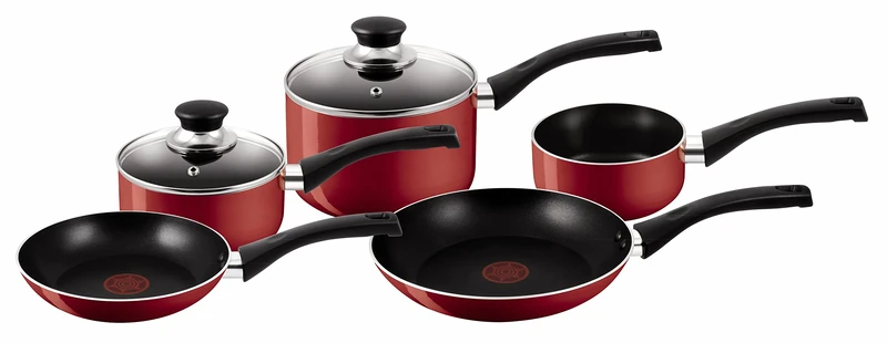 Tefal Bistro 5-Piece Cookware Set, Red