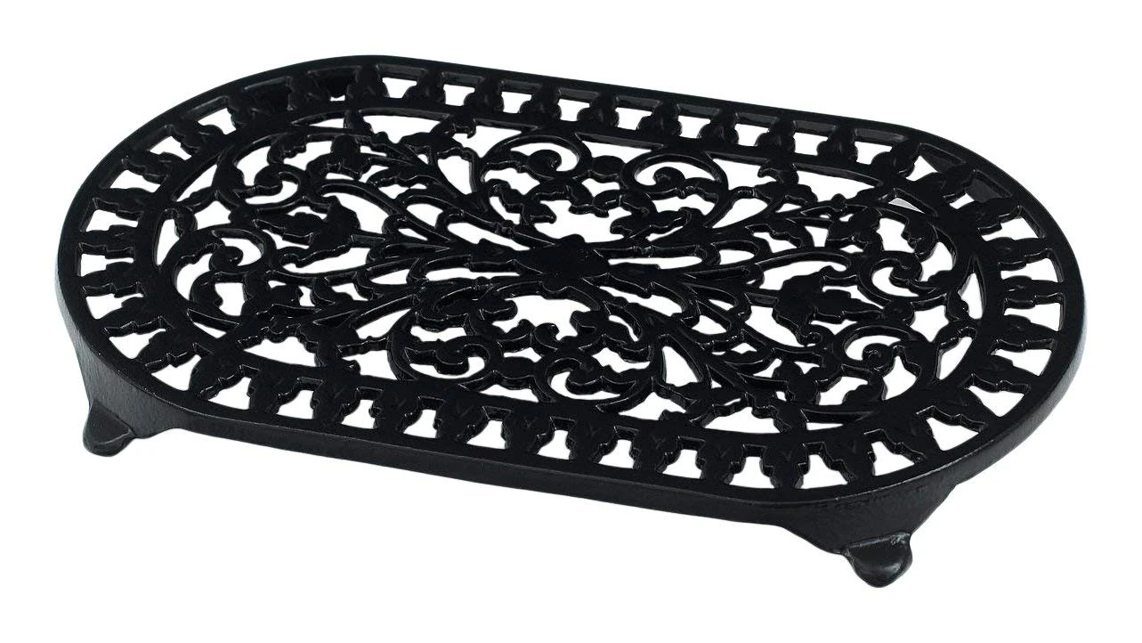 Victor Traditional Oval Trivet, Black